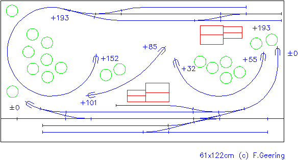 Gleisplan Anlage 61x122cm