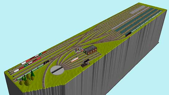 Kopfbahnhof, Luftbild (Computersimulation)