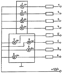 Hauptsignal mit Vorsignal: Schaltschema